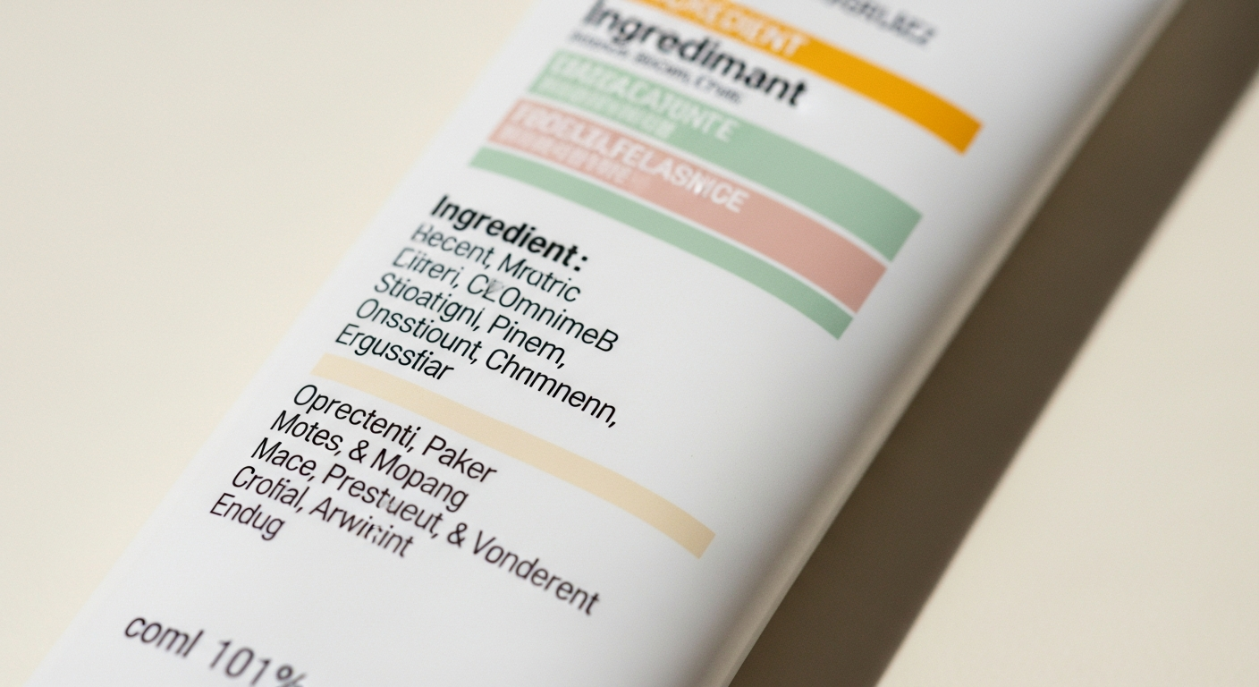 korean skincare ingredient list close up