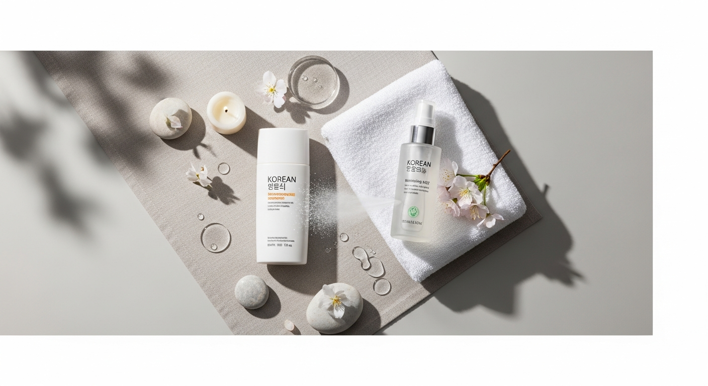 korean sunscreen and mist morning routine