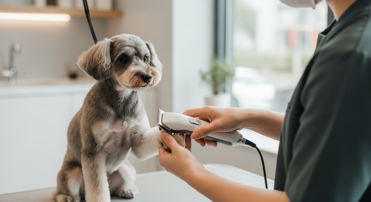 quiet pet trimmer grooming session