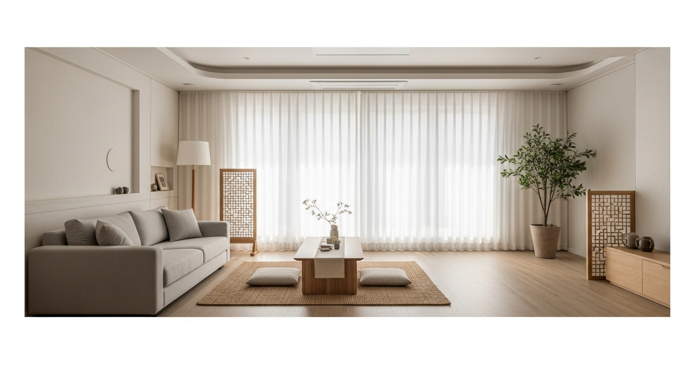 modern hanok korean apartment interior natural light