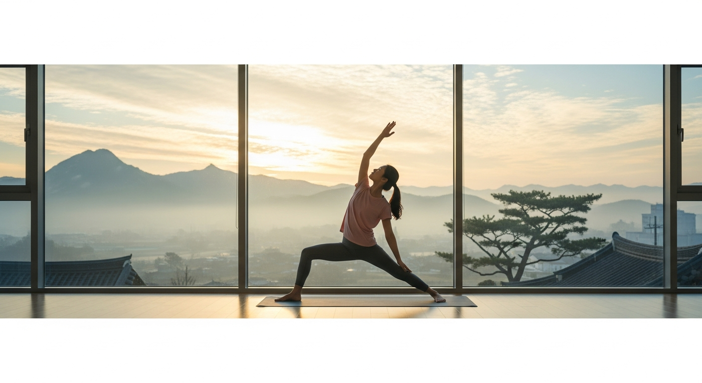 korean morning yoga routine sunrise
