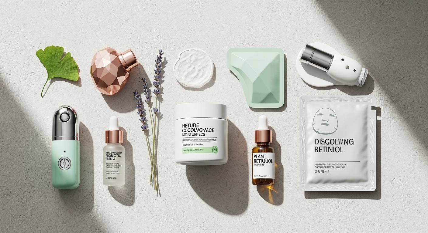 k-beauty 2026 trends korean skincare flatlay