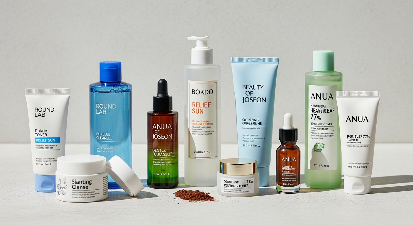 korean skincare bundle round lab beauty of joseon anua