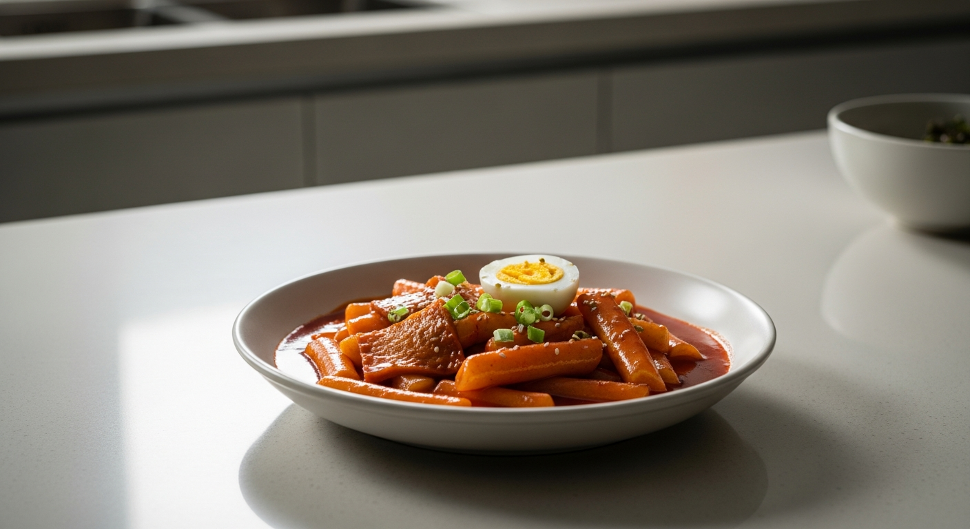home cooked tteokbokki singapore kitchen plated