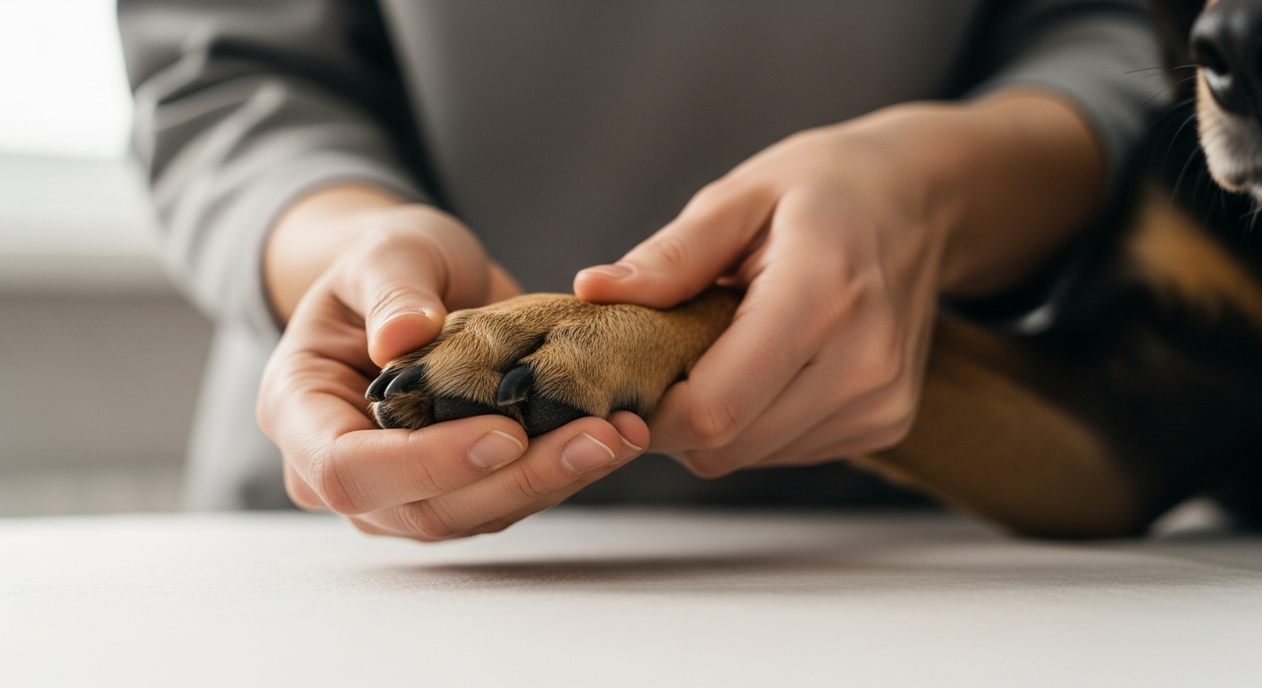 dog paw allergy inspection