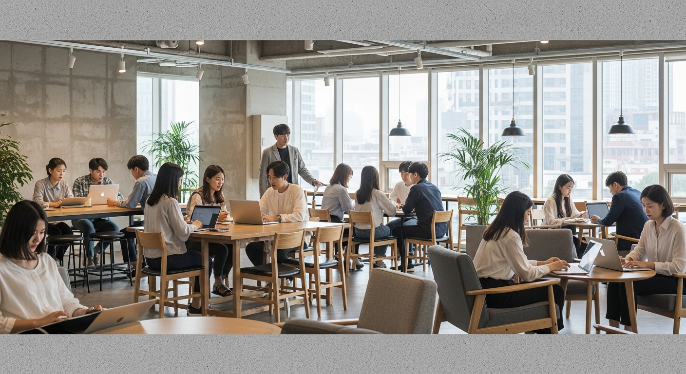 young people coworking cafe seoul