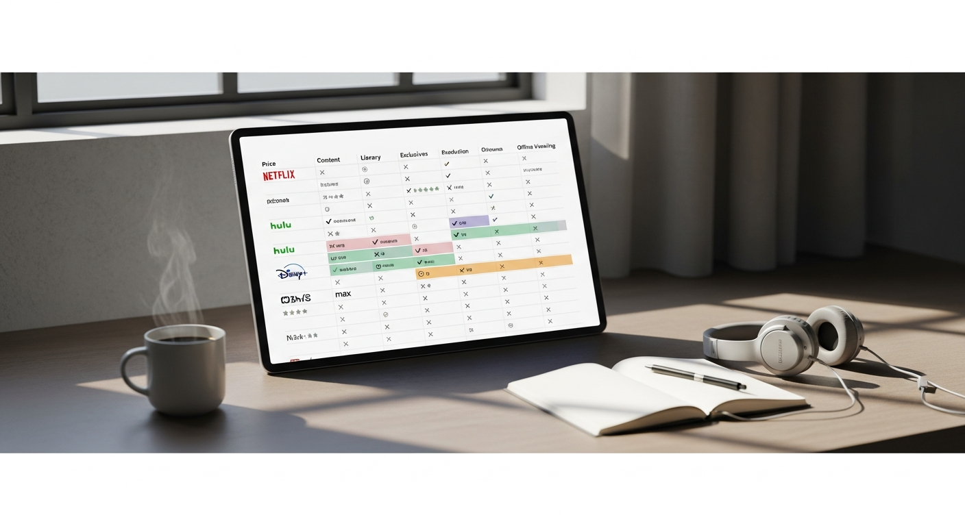 streaming comparison chart