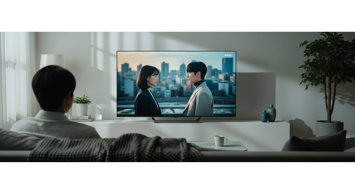 k-drama viewer watching tv