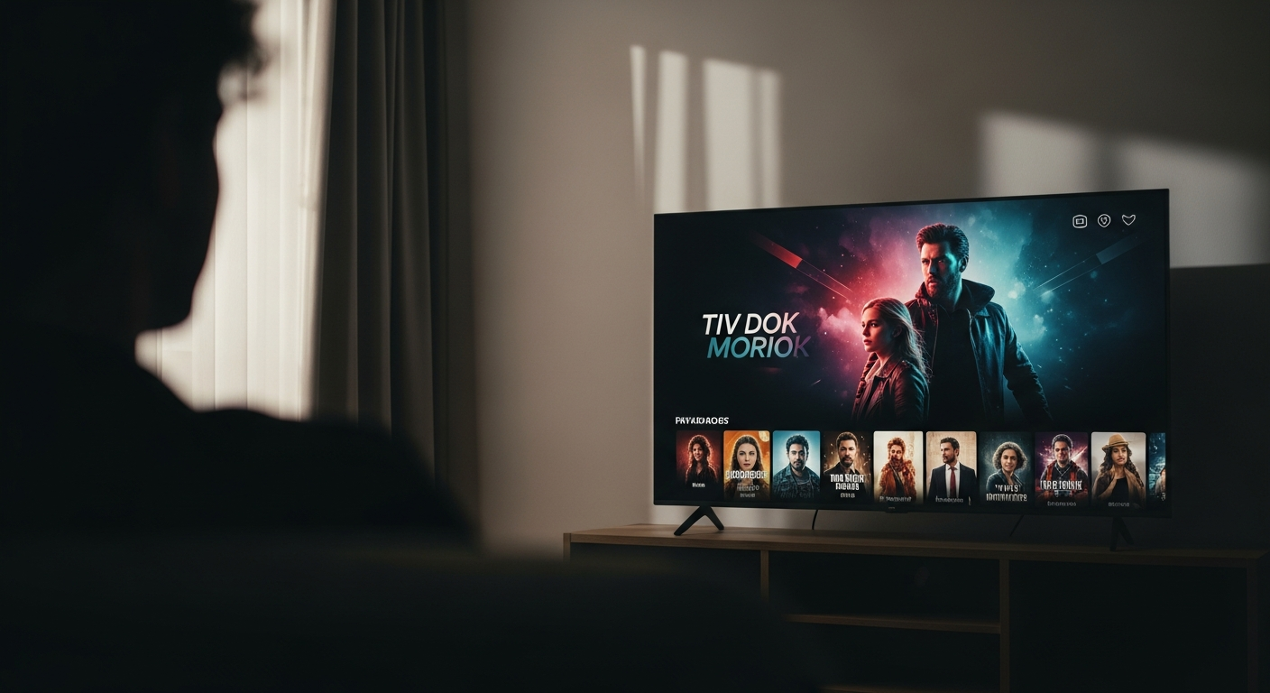 person watching tv streaming