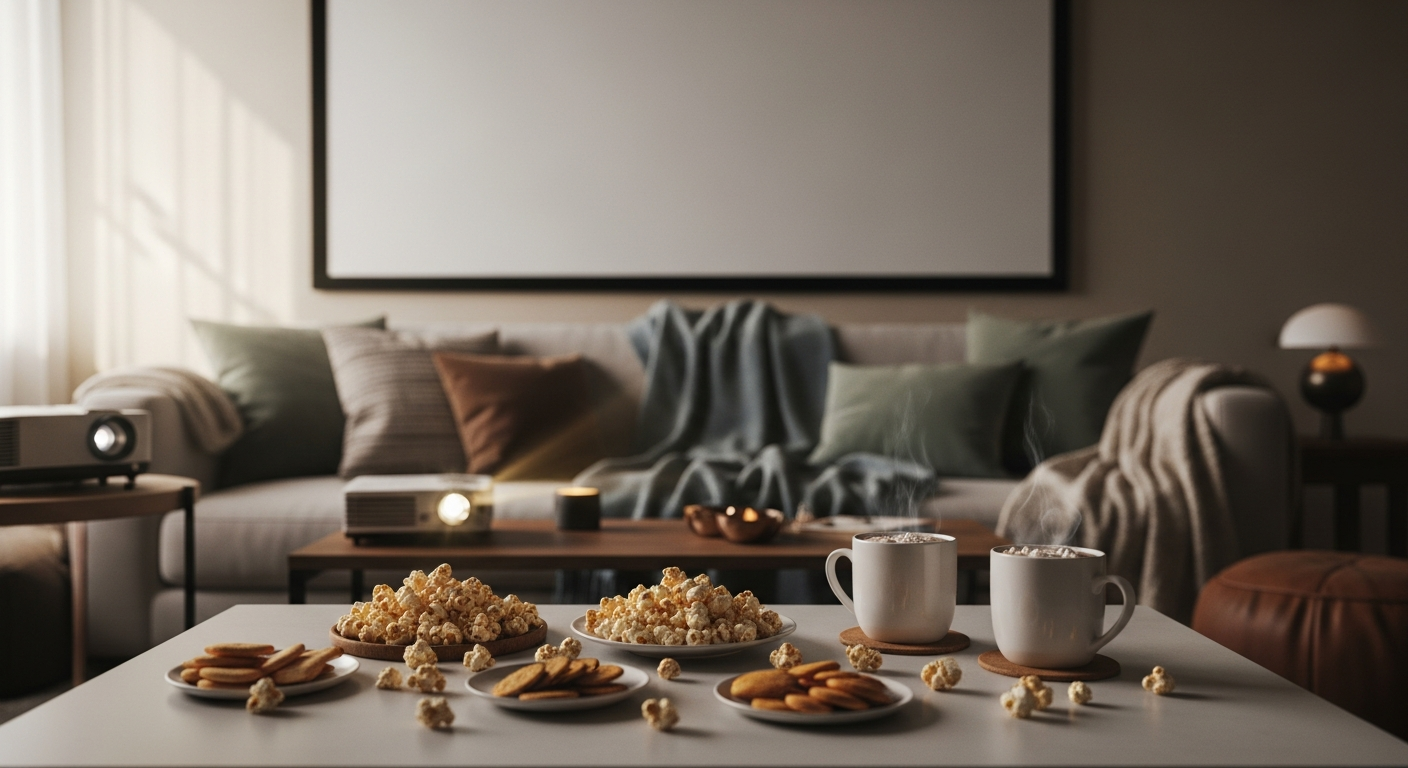 cozy home movie night