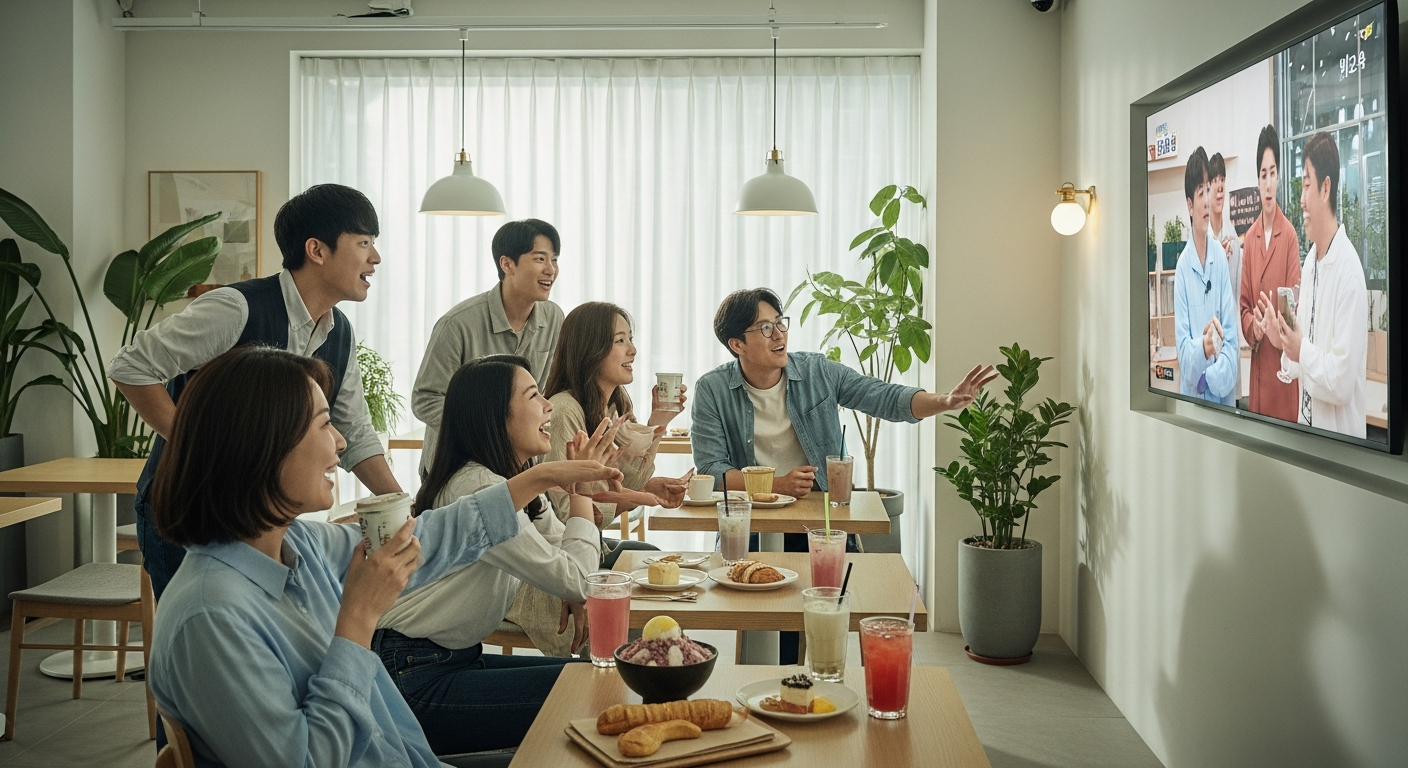 variety show korean cafe watching