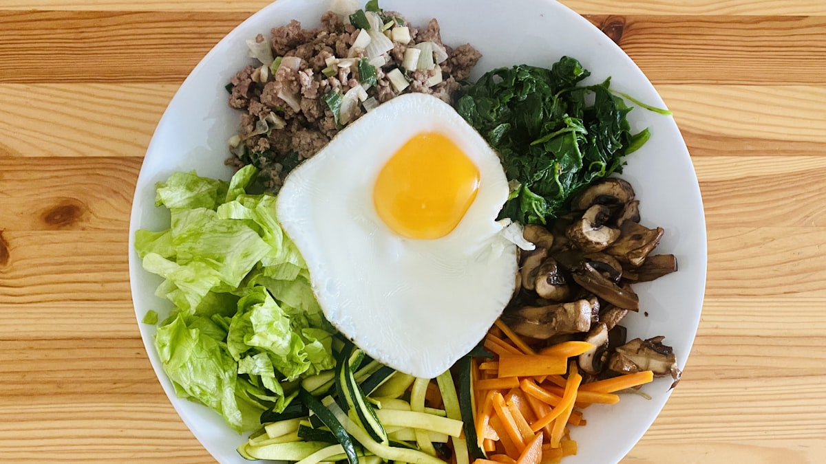 korean vegan bibimbap colorful
