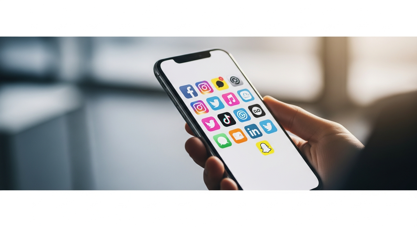 social media apps on phone screen