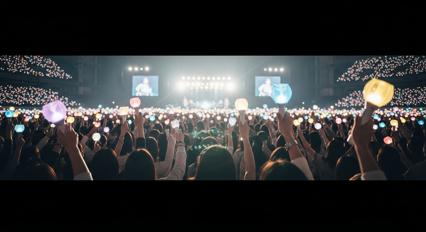 kpop concert fans lightsticks