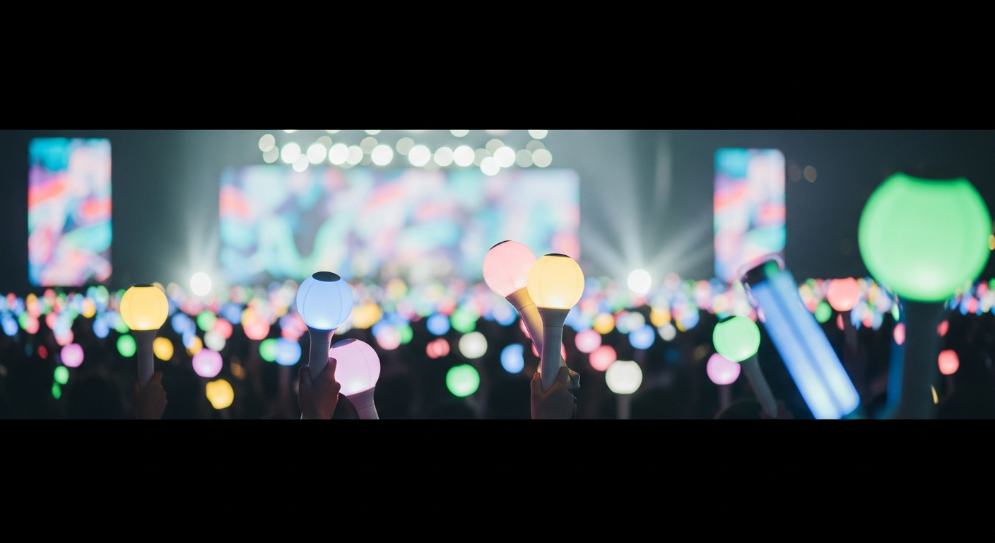 kpop lightstick concert night