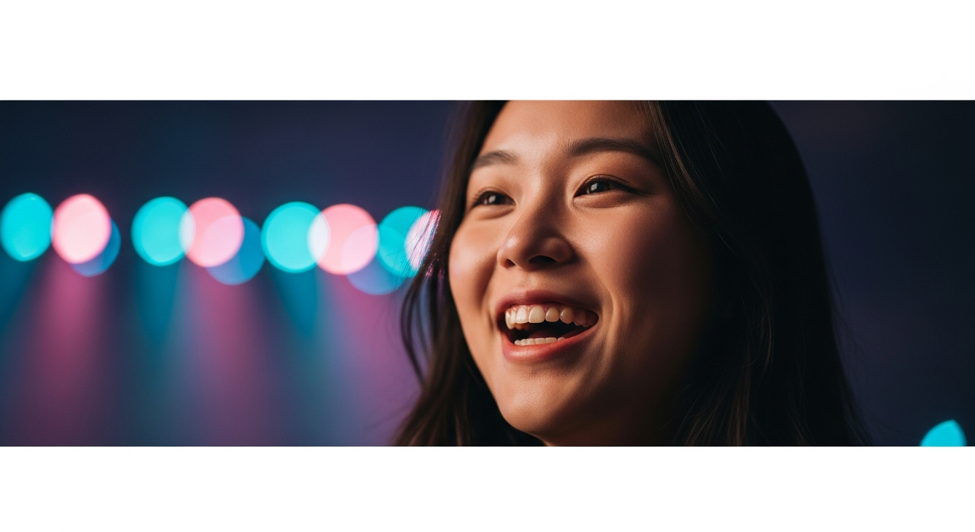 kpop fan smiling concert