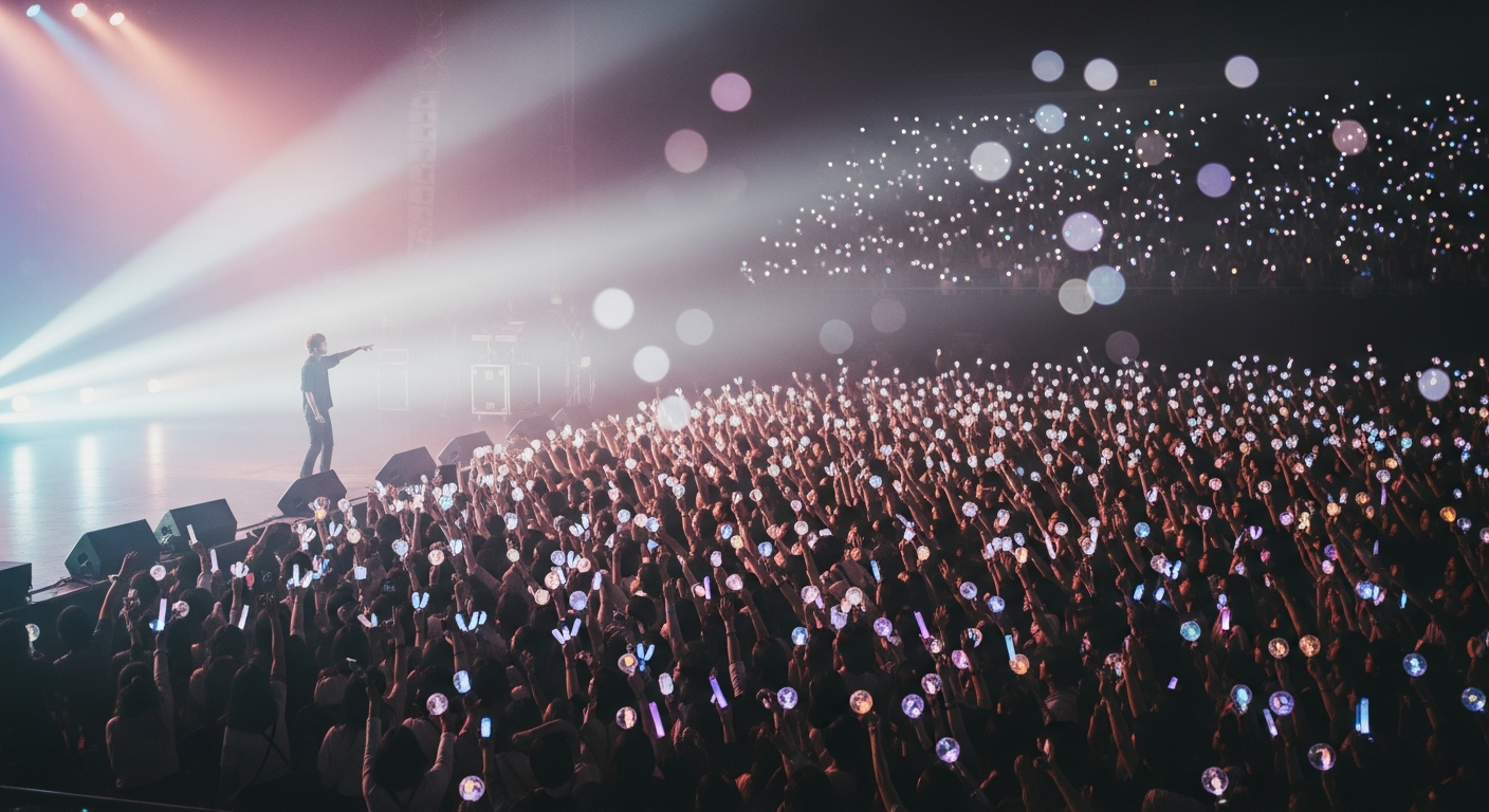 kpop concert stage lights audience