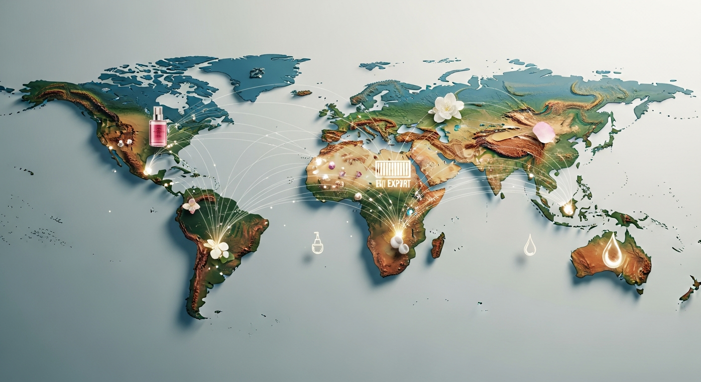 world map beauty export trade global