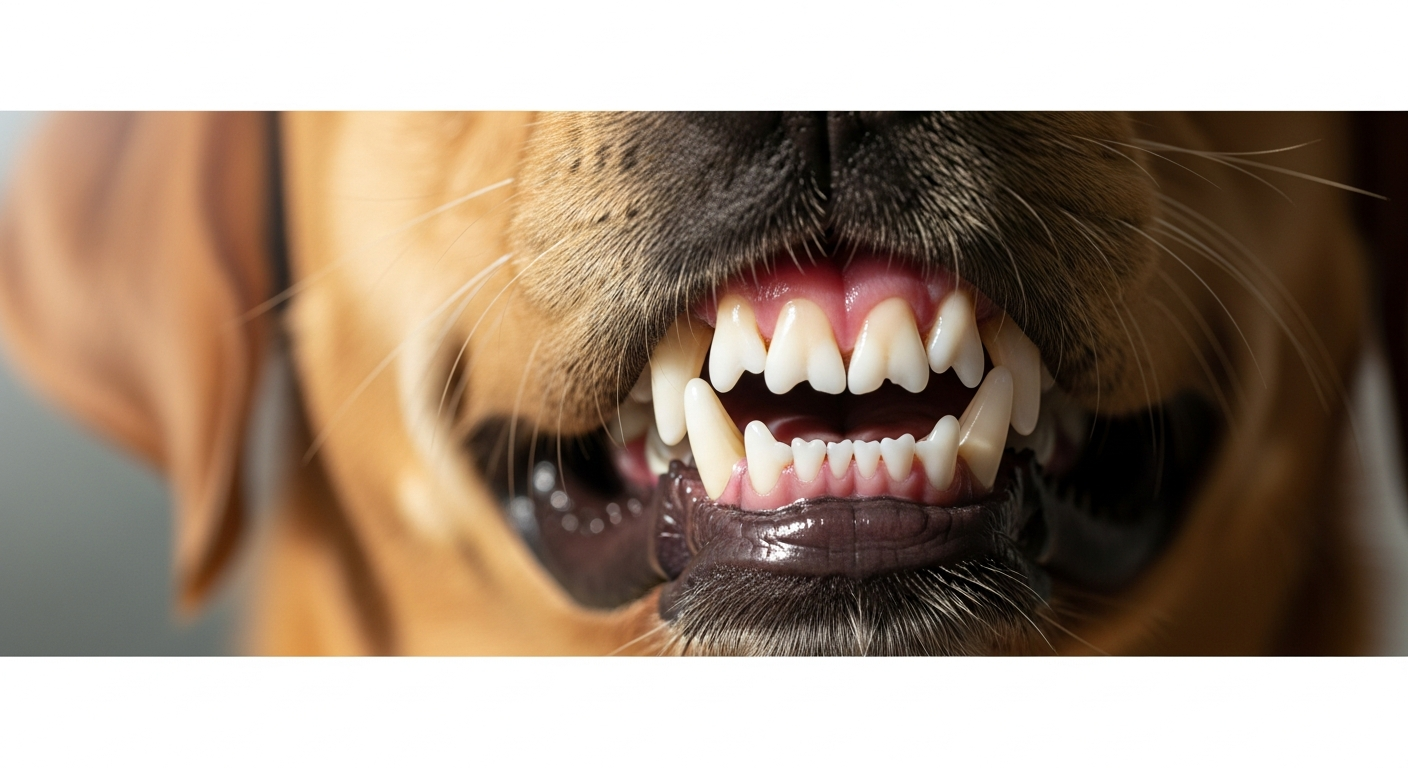dog healthy teeth close up