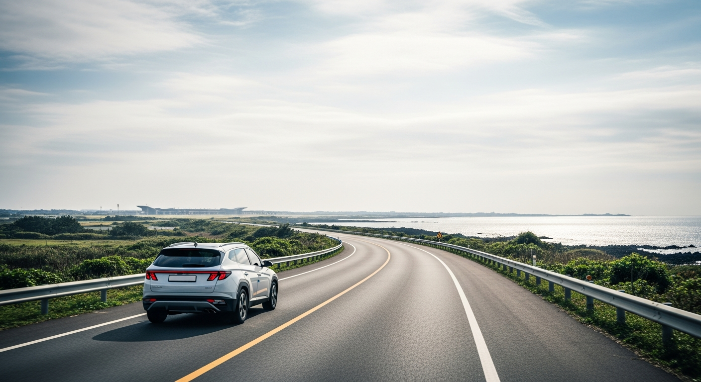 jeju airport rental car road