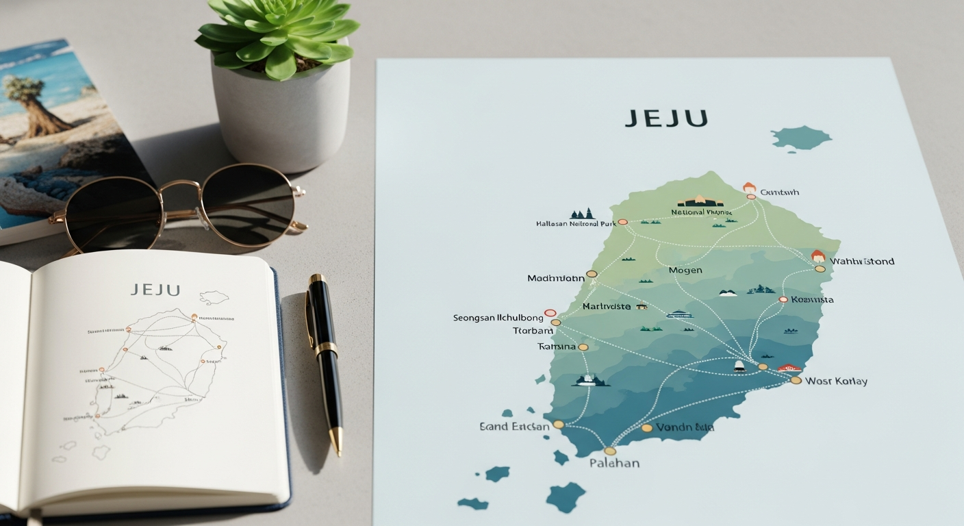 jeju travel itinerary map