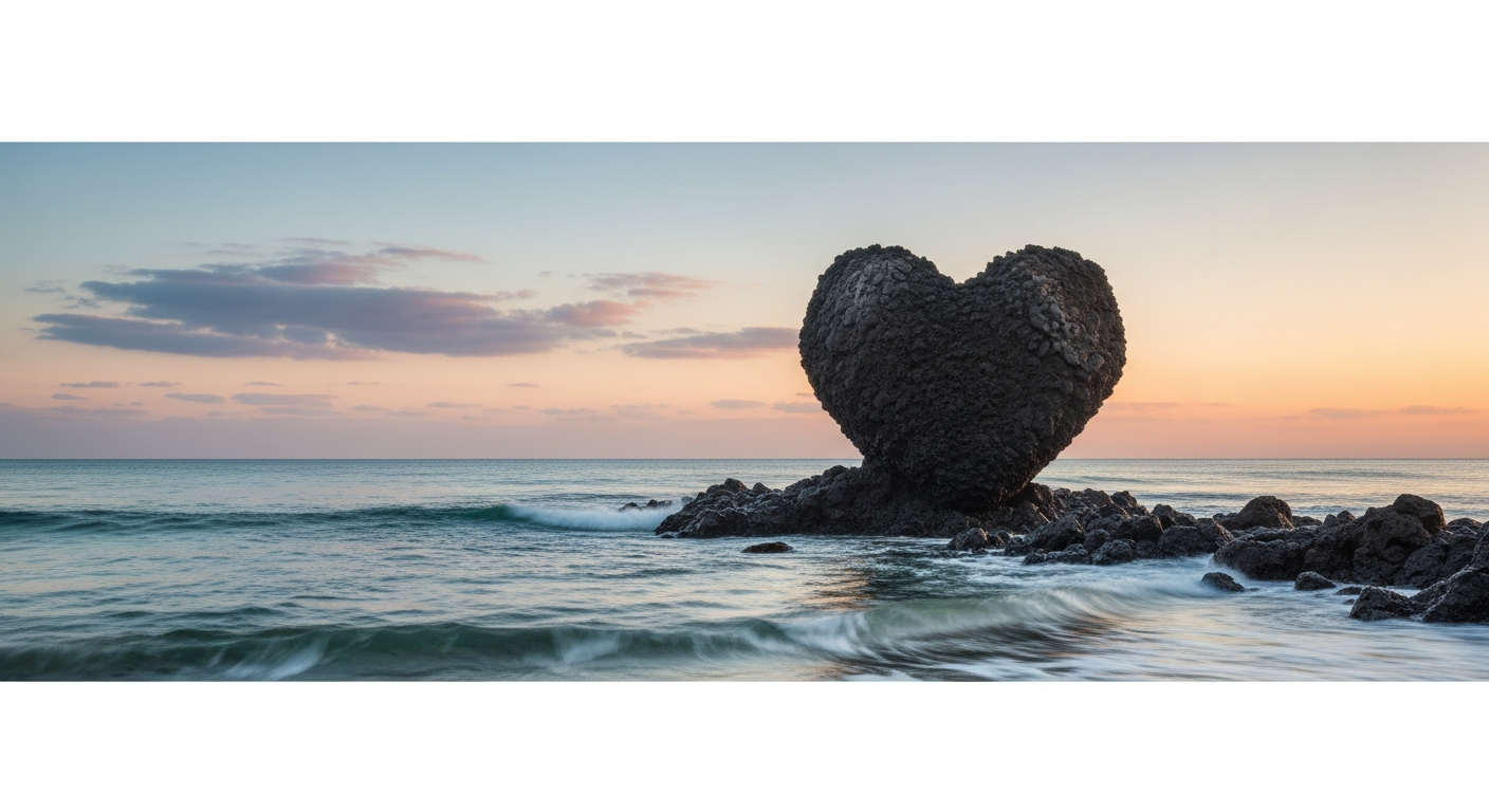 jeju heart rock ocean