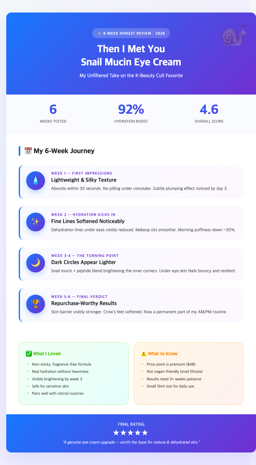 korean snail mucin eye cream flatlay