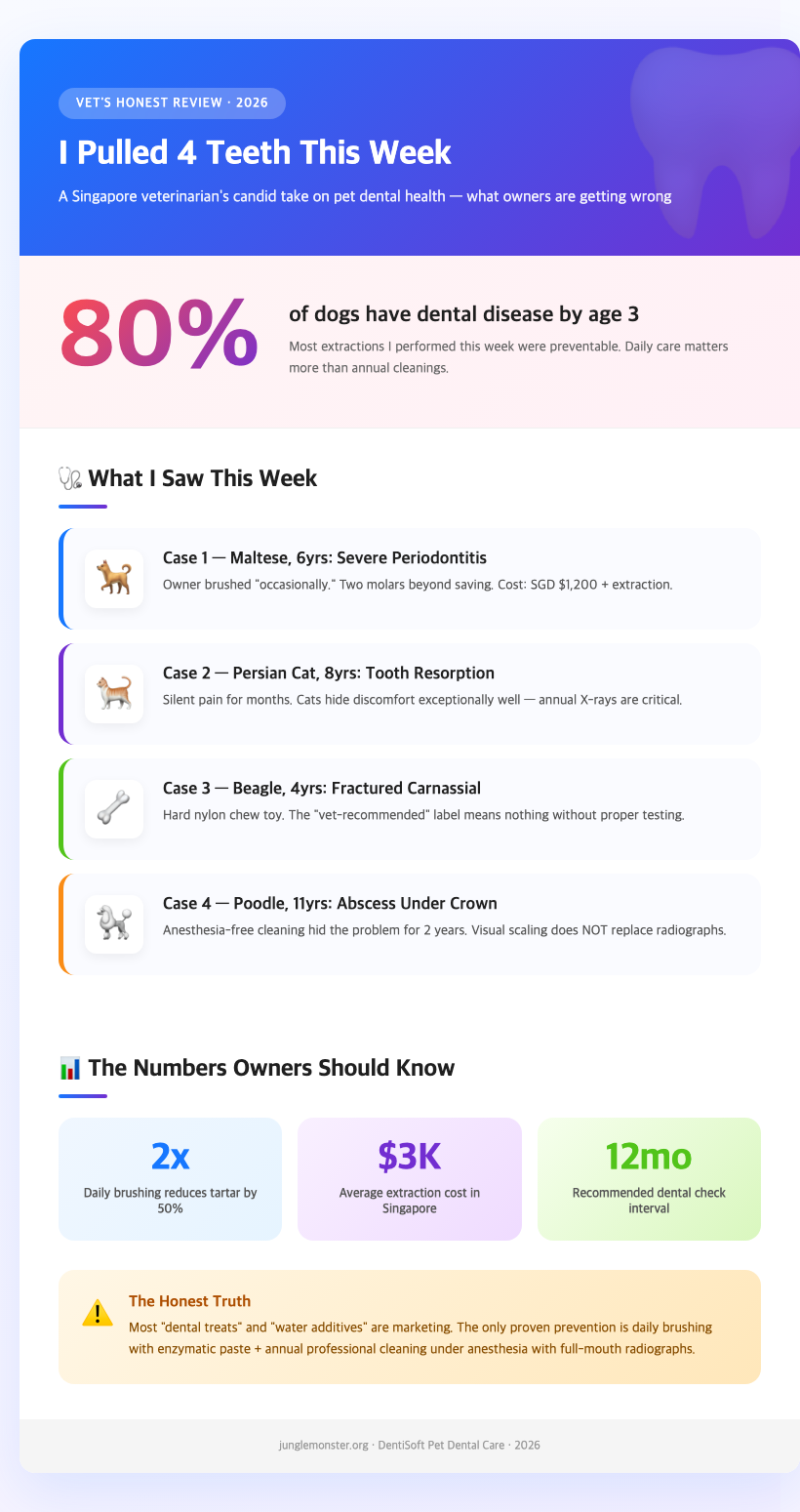 veterinarian examining dog teeth singapore clinic