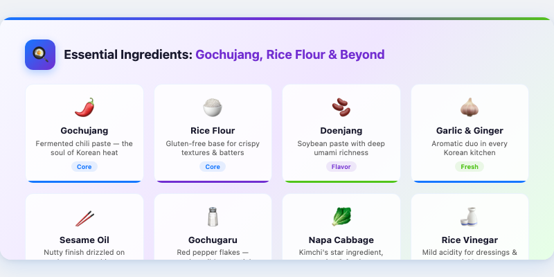 Essential Ingredients: Gochujang, Rice Flour, and Beyond