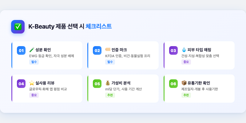 4. K-Beauty 제품 선택 시 체크리스트