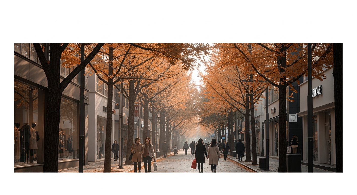 hongdae shopping street autumn season