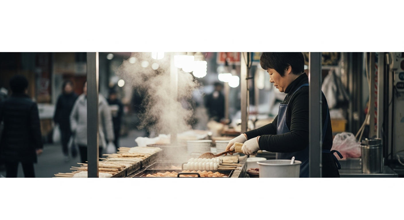 mangwon market seoul street food vendor