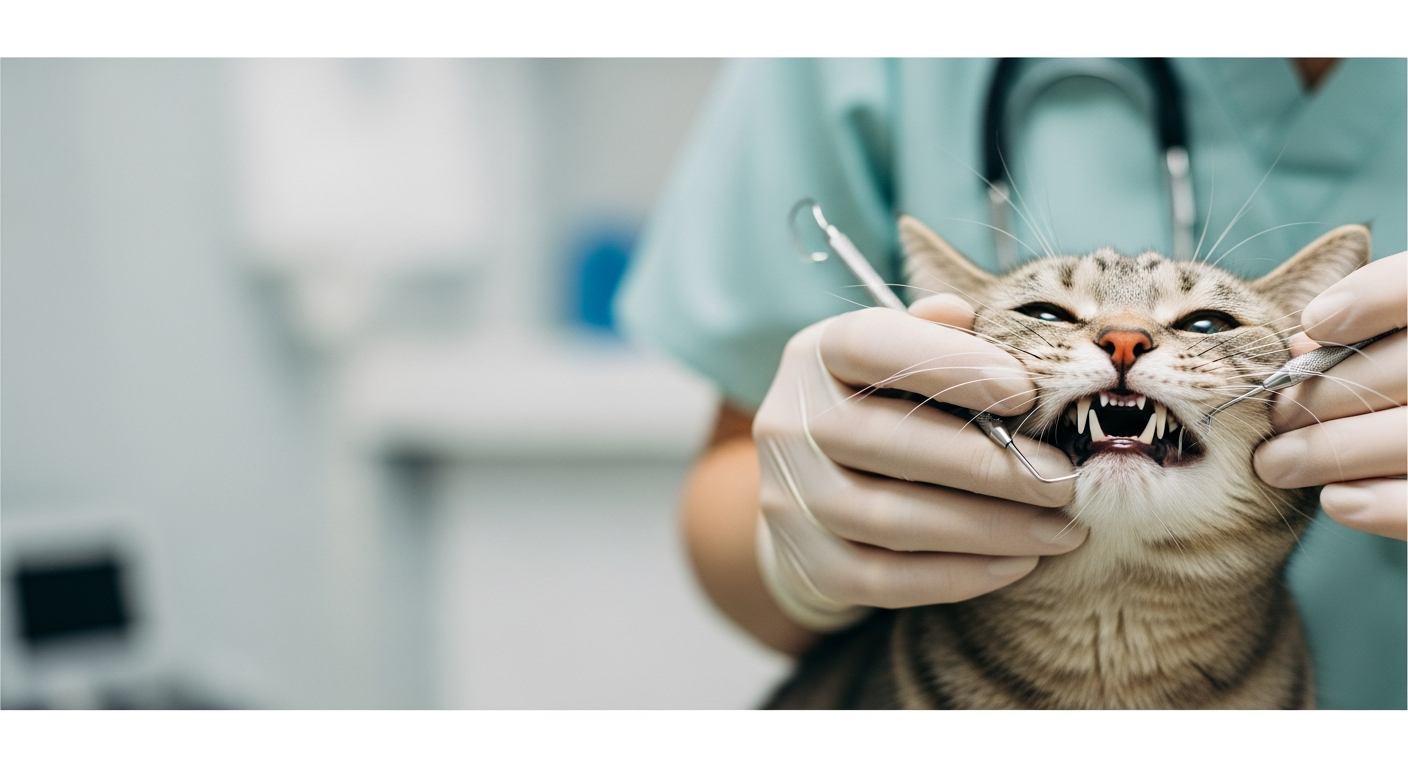 cat mouth examination veterinarian