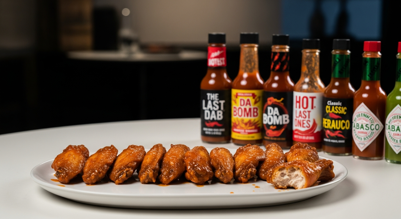 hot ones interview set wings sauce lineup