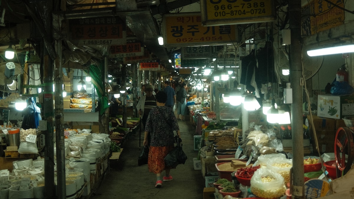korean traditional market comparison gwangjang myeongdong