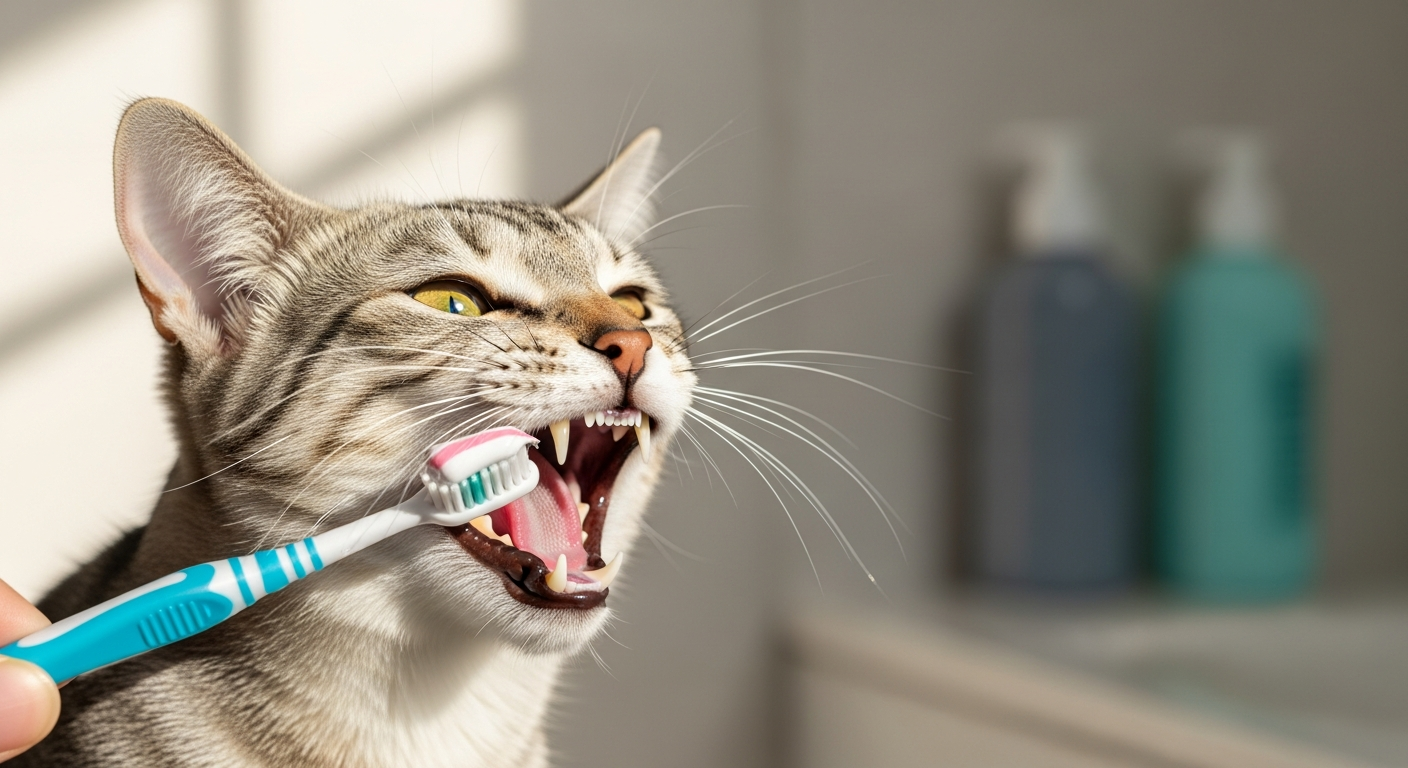 cat full mouth dental routine
