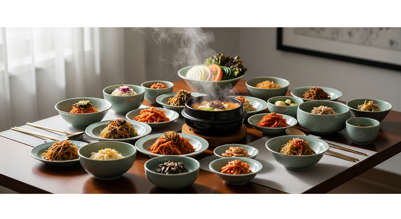 korean traditional food table