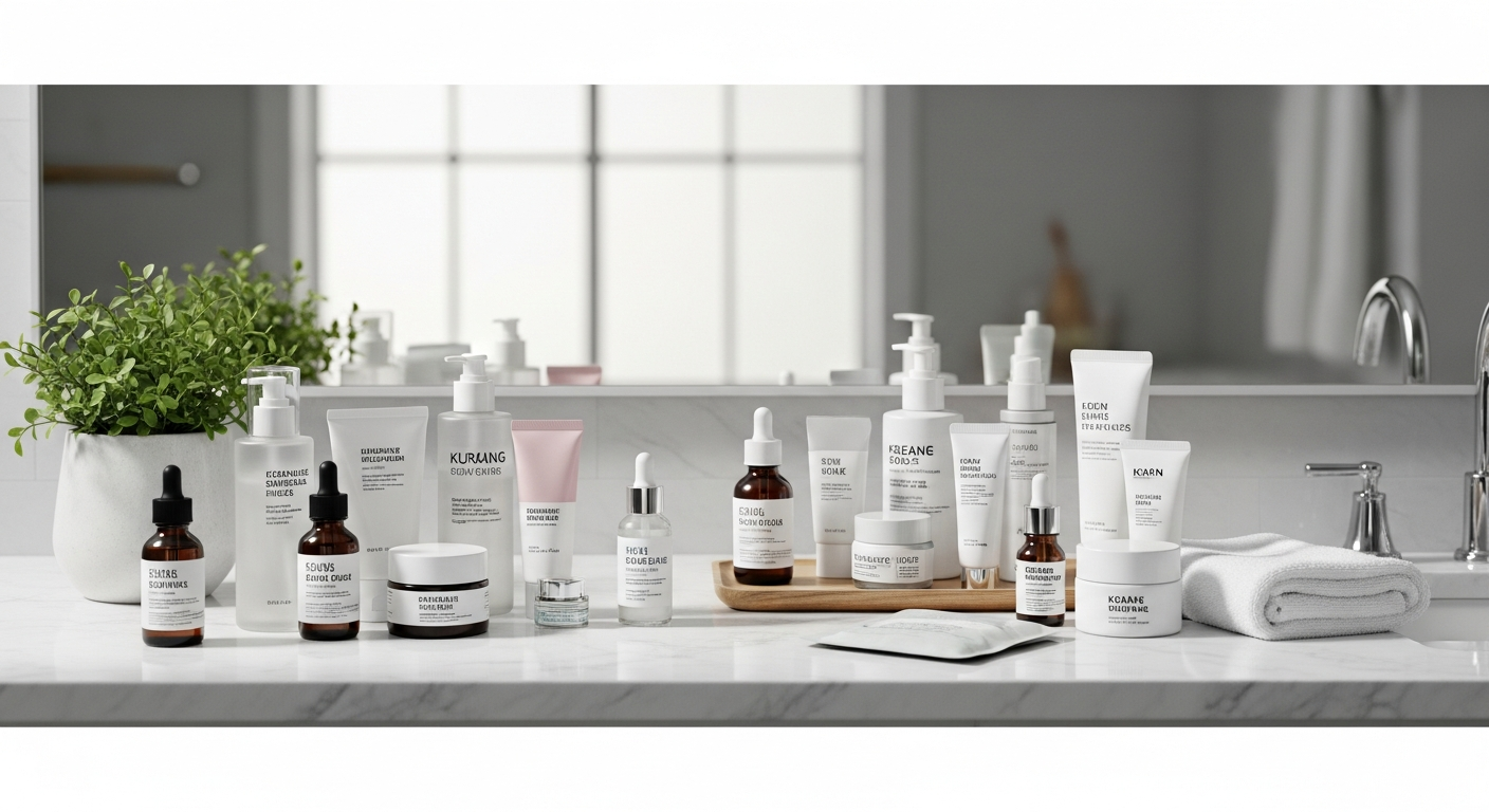 korean skincare routine bathroom