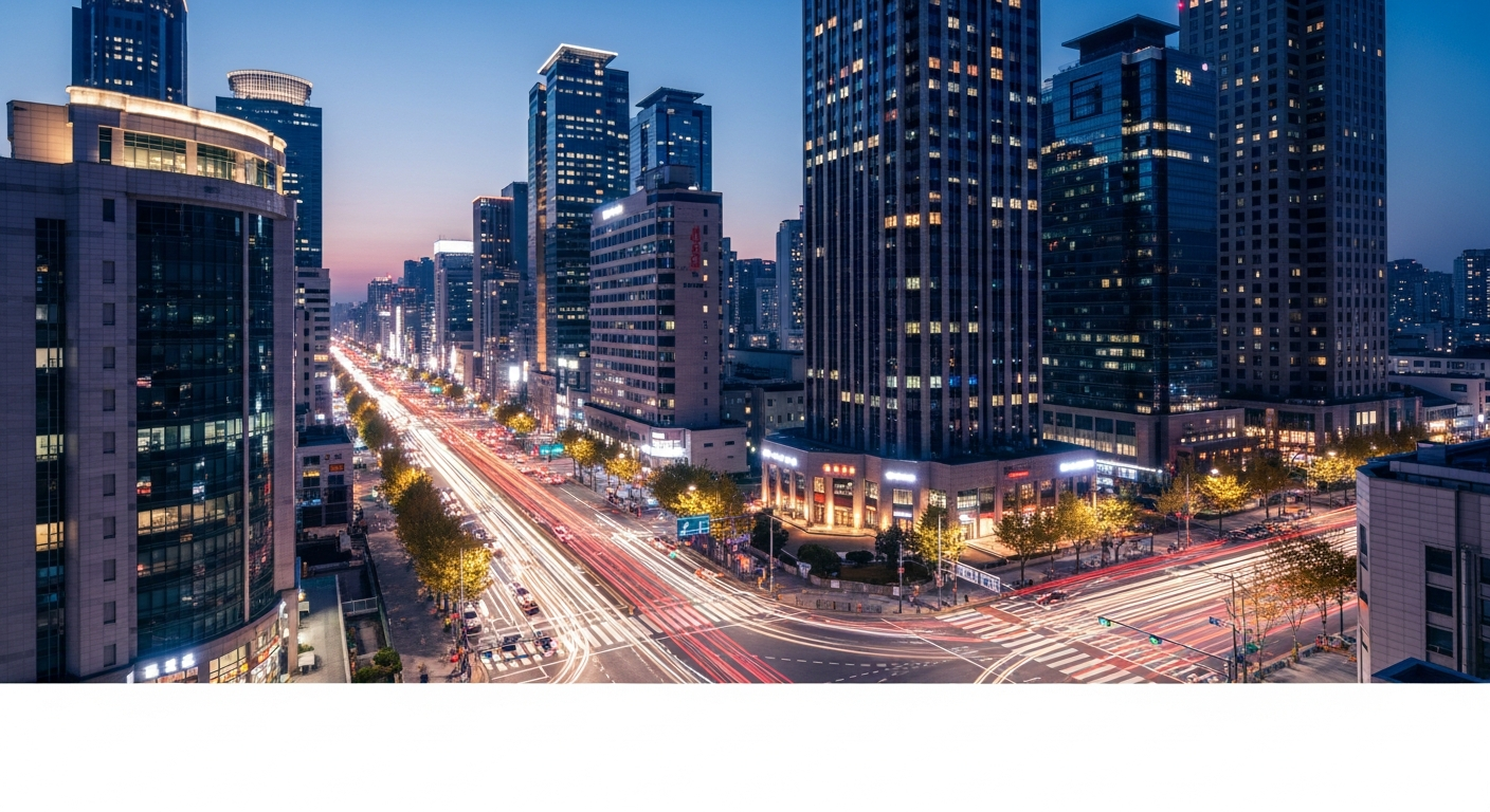 busy korean city night