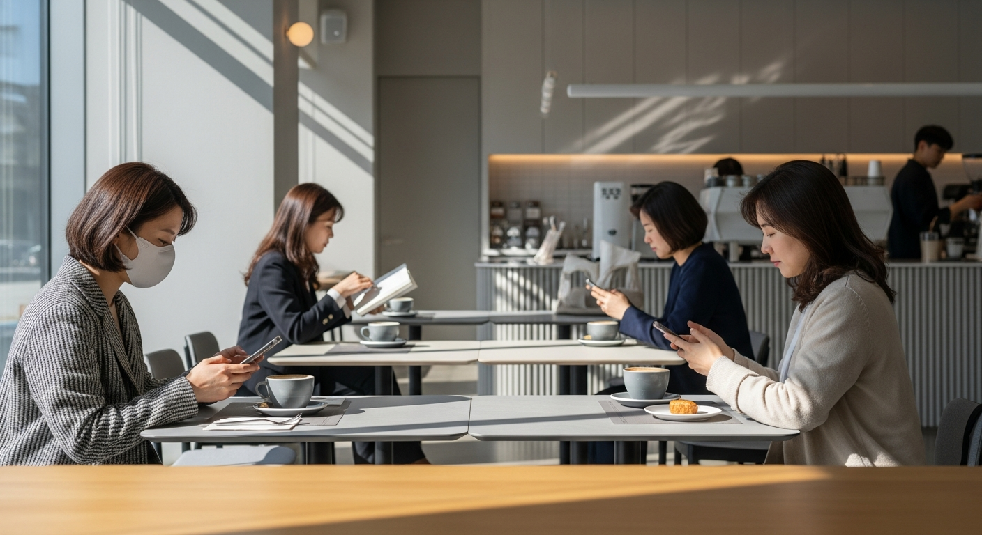 Korean cafe interior etiquette