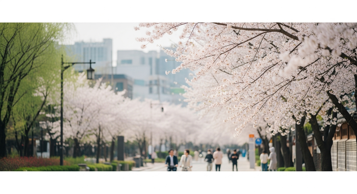 Seoul cherry blossom spring